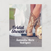 Texas Bride in Boots Brautparty Postkarte (Vorderseite)