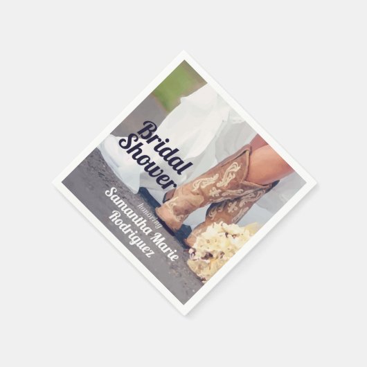 Texas Bride in Boots Brautparty Serviette (Ecke)