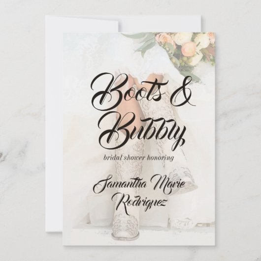 Texas Bride Kristall Boots Brautparty Einladung (Vorderseite)