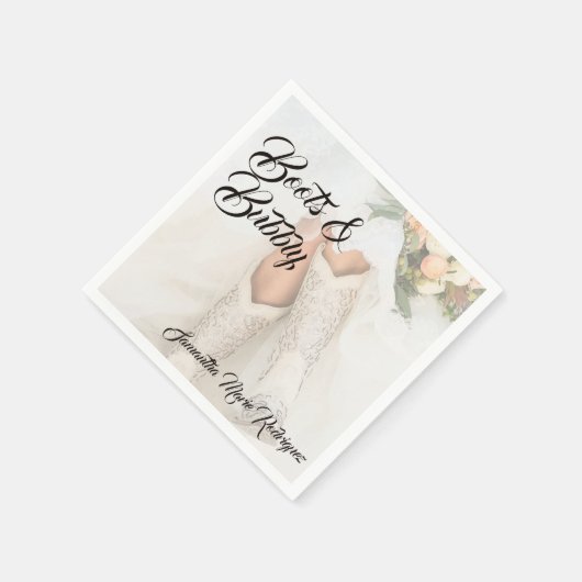 Texas Bride Kristall Boots Brautparty Serviette (Ecke)