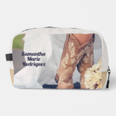 Texas Bridge in Boots Bridal Toilettentasche Waschbeutel (Vorderseite)