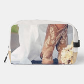 Texas Bridge in Boots Bridal Toilettentasche Waschbeutel (Rückseite)