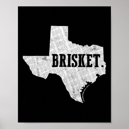 Texas Brisket BBQ und Pitmaster-T-Shirt Poster (Vorne)