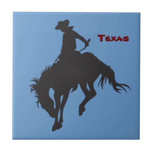 Texas Bucking Horse Tile Fliese (Vorderseite)