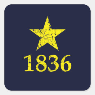 Texas, Burnet Star Historische Flagge, abgenutzt Quadratischer Aufkleber