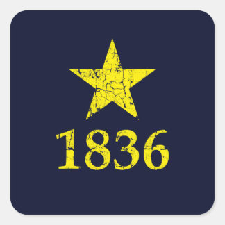 Texas, Burnet Star Historische Flagge, abgenutzt Quadratischer Aufkleber