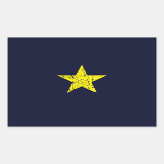 Texas, Burnet Star Historische Flagge, abgenutzt Rechteckiger Aufkleber