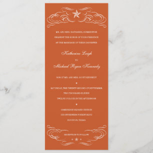 Texas Burnt Orange Lone Star Hochzeit Einladungen