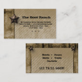 Texas Business Card Beige Denim Jean Star Visitenkarte (Vorne/Hinten)