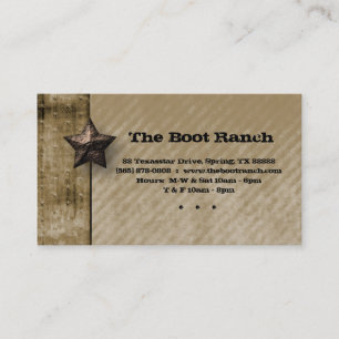Texas Business Card Beige Denim Jean Star Visitenkarte