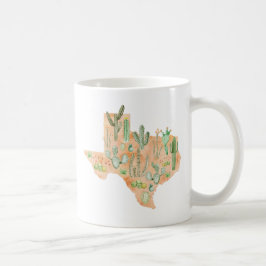 Texas Cacti Cactus Succulent Aquarell Karte Kaffeetasse