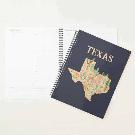 Texas Cactus Cacti Pflanze Illustration Map Planer (Anzeige)