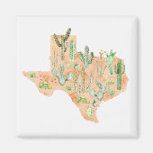 Texas Cactus Cacti Succulent Aquarellkarte Magnet (Vorne)