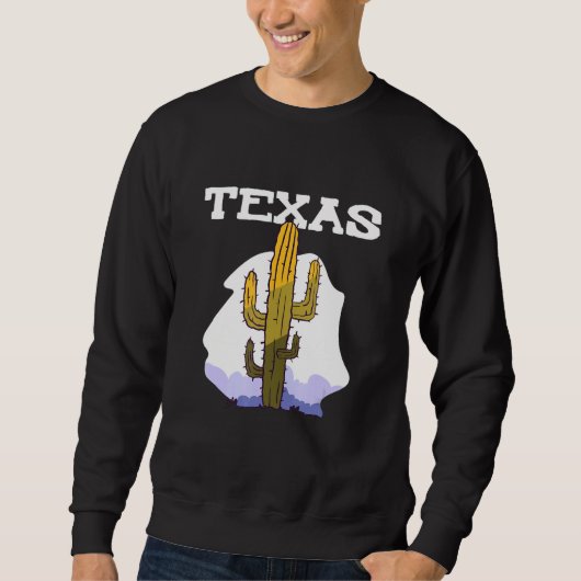Texas Cactus Retro Country Sweatshirt (Vorderseite)