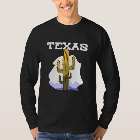 Texas Cactus Retro Country T-Shirt (Vorderseite)