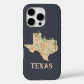 Texas Cactus Watercolor Illustration Map Case-Mate iPhone Hülle (Rückseite)