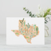 Texas Cactus Watercolor Illustration Map Flat Karte (Stehend Vorderseite)