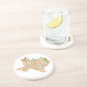 Texas Cactus Watercolor Illustration Map Getränkeuntersetzer (Seite)