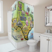 Texas-Cartoon-Karte Duschvorhang (Beispiel)