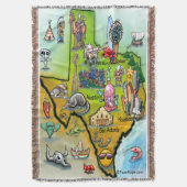 Texas Cartoon Map Decke (Vorderseite Vertikal)