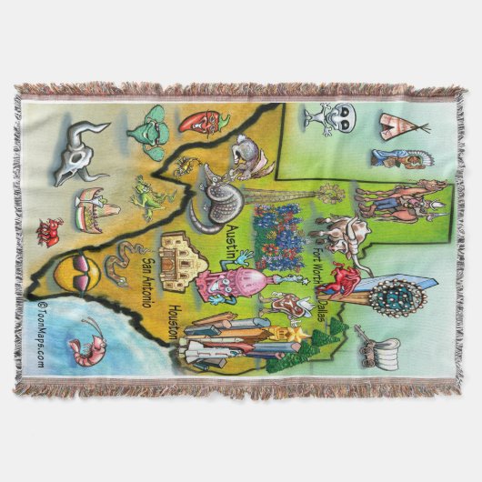 Texas Cartoon Map Decke (Vorderseite)