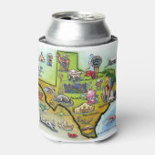 Texas Cartoon Map Dosenkühler (Kanne Vorderseite)