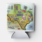 Texas Cartoon Map Dosenkühler (Vorderseite)