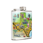Texas Cartoon Map Flachmann (Rechts)