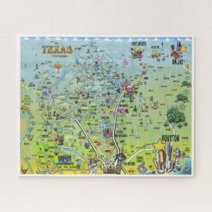 Texas Cartoon Map Puzzle