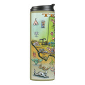 Texas Cartoon Map Thermosbecher (Nach links gedreht)