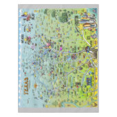 Texas Cartoon Map Tischdecke (Vorderseite)