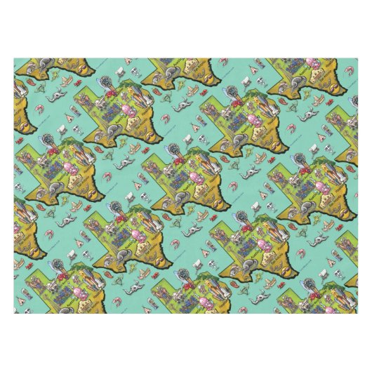 Texas Cartoon Map Tischdecke (Vorderseite (Horizontal))
