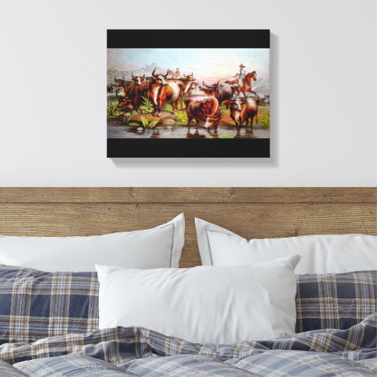Texas Cattle Drive Leinwanddruck (Insitu (Schlafzimmer))