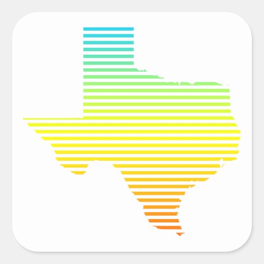 texas chill fade quadratischer aufkleber (Vorderseite)