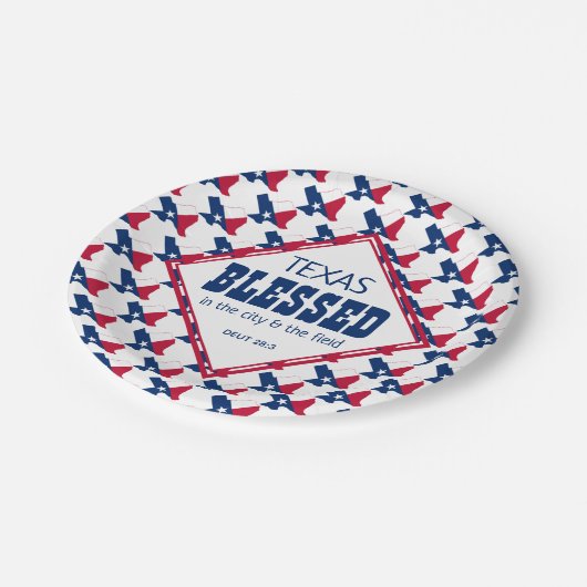 TEXAS Christlich gesegnet Pappteller (Schrägansicht)
