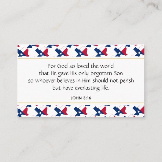 TEXAS | Christliche Schrift | John 3:16 Visitenkarte (Rückseite)