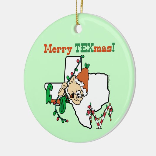 Texas Christmas Keramikornament (Links)