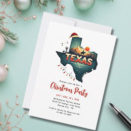 Texas Christmas Map Feiertag Party Einladung
