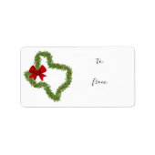 Texas Christmas Wreath Red Bow Geschenksticker Adressaufkleber (Vorne)