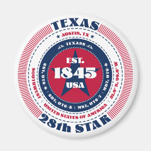 Texas Circle Typografie Souvenir Magnet