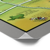 Texas Cities Cartoon Karte Poster (Ecke)