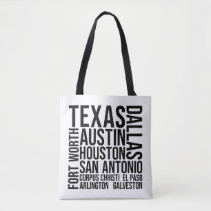Texas Cities Word Art - Austin Travel Tasche