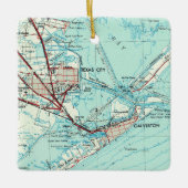 Texas City Vintage Karte Keramikornament (Vorderseite)
