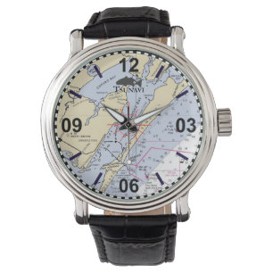 Texas Coasting Nautic Chart Watch Armbanduhr