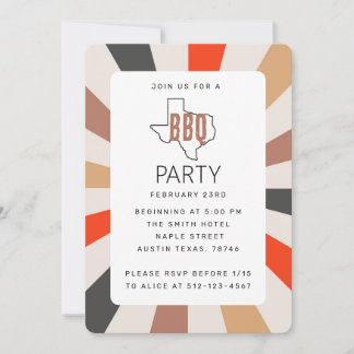 Texas Colorful GRILLEN Party Einladung