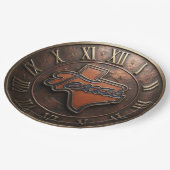 Texas Copper Medallion State Map Pappteller (Schrägansicht)