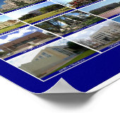 Texas Courthouses Poster (blau horizontal) (Ecke)