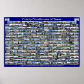 Texas Courthouses Poster (blau horizontal) (Vorne)
