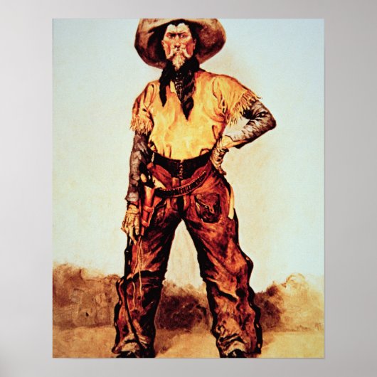 Texas Cowboy, c.1890 (Öl auf Leinwand) Poster (Vorne)