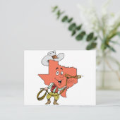 texas Cowboy Cartoon Postkarte (Stehend Vorderseite)